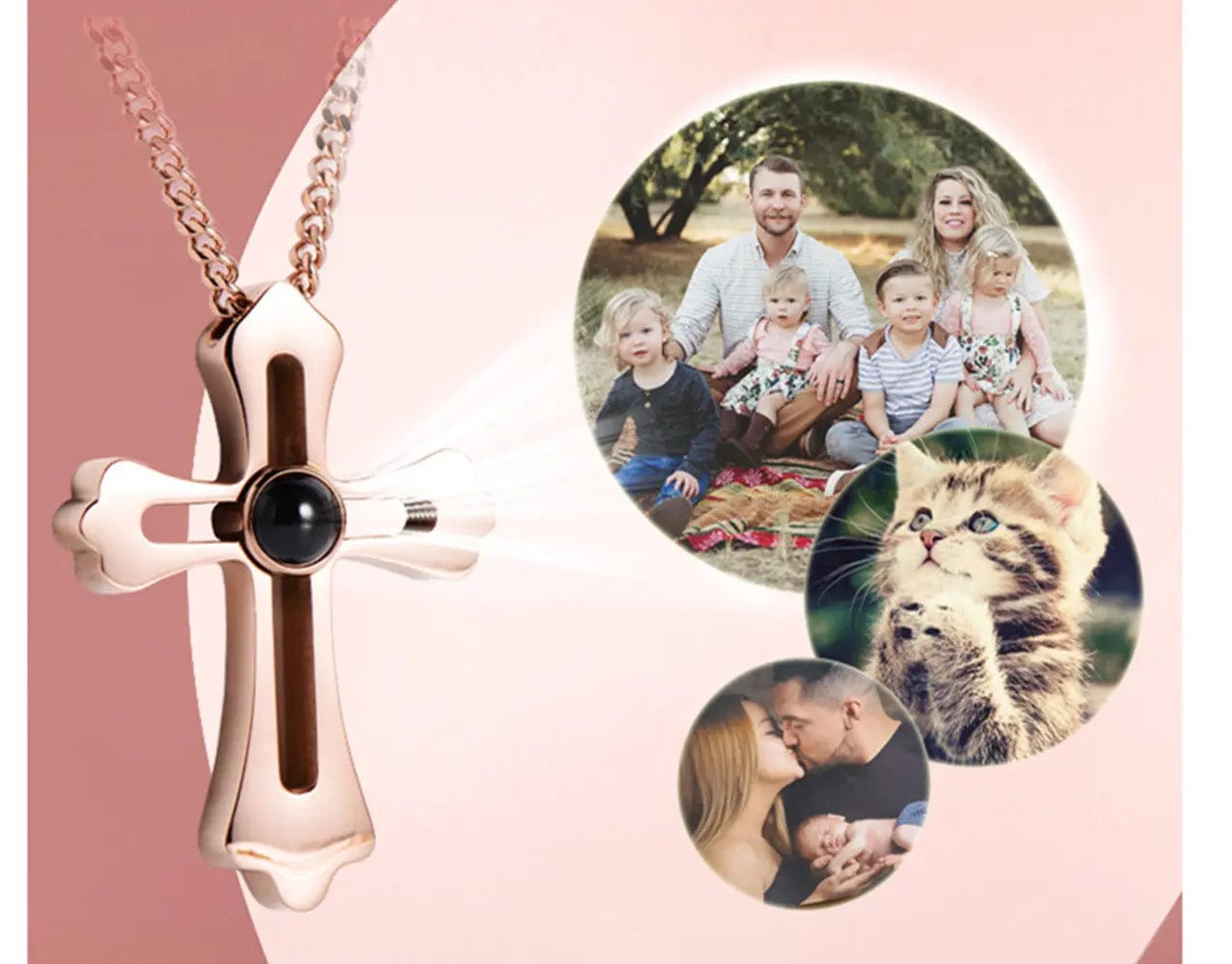 Cross Pendant Hidden Photo Necklace