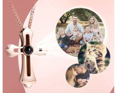 Cross Pendant Hidden Photo Necklace