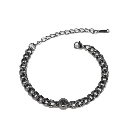  Cuban Hidden Photo Bracelet