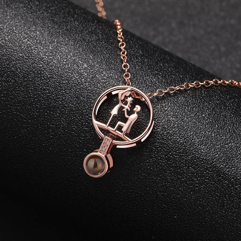 Eternal Affection 925 Sterling Silver Projection Necklace