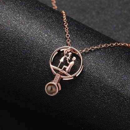 Eternal Affection 925 Sterling Silver Projection Necklace