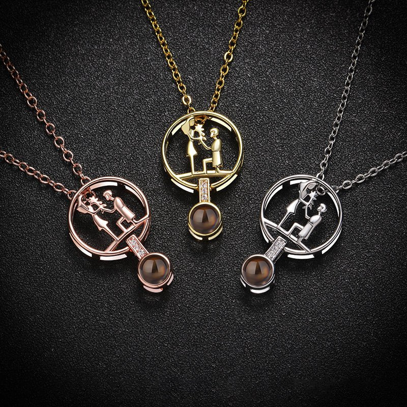 Eternal Affection 925 Sterling Silver Projection Necklace