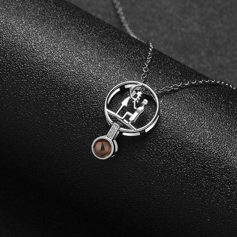Eternal Affection 925 Sterling Silver Projection Necklace