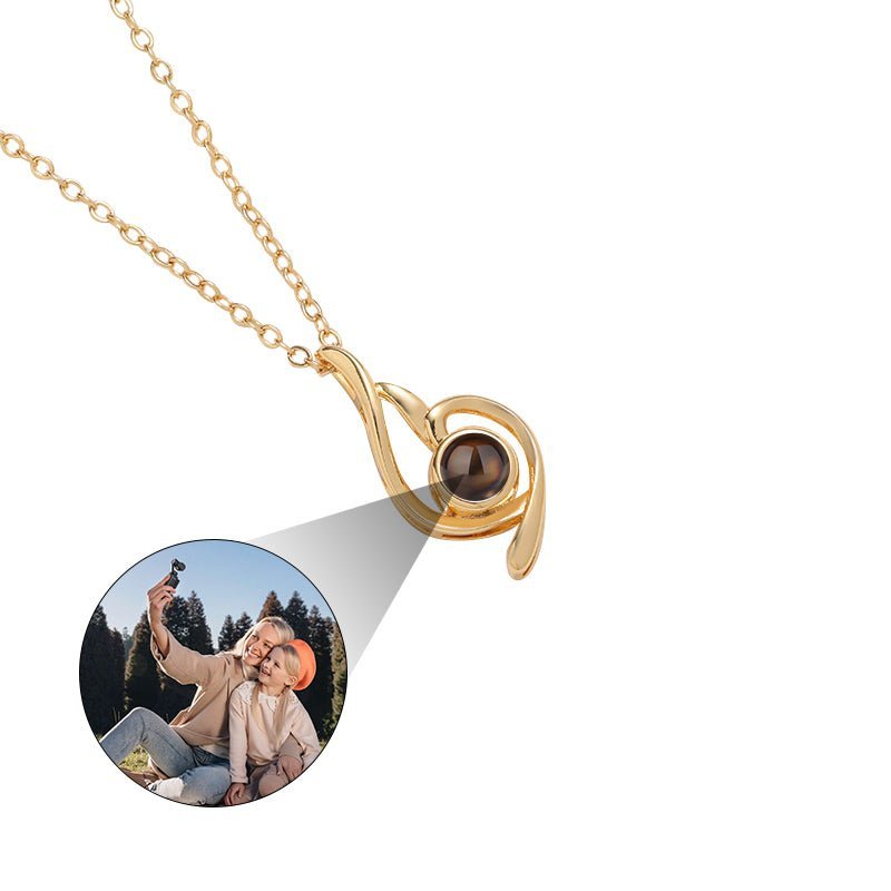 Flame of Memories 925 Sterling Silver Photo Projection Necklace