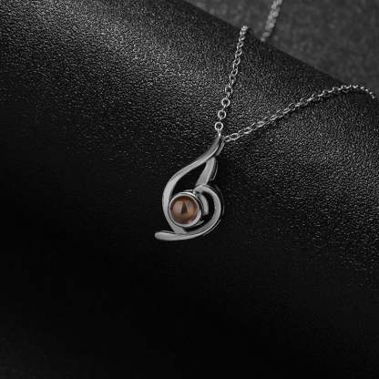 Flame of Memories 925 Sterling Silver Photo Projection Necklace