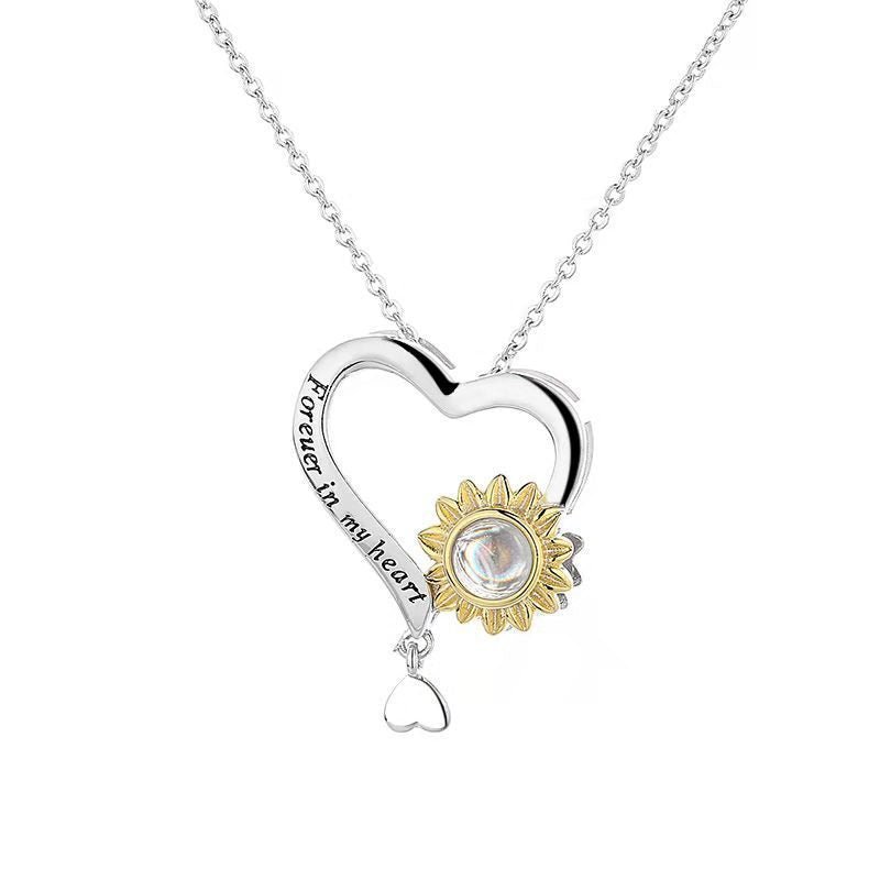 Heart of Sunlight 925 Sterling Silver Photo Projection Necklace