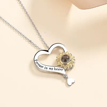 Heart of Sunlight 925 Sterling Silver Photo Projection Necklace