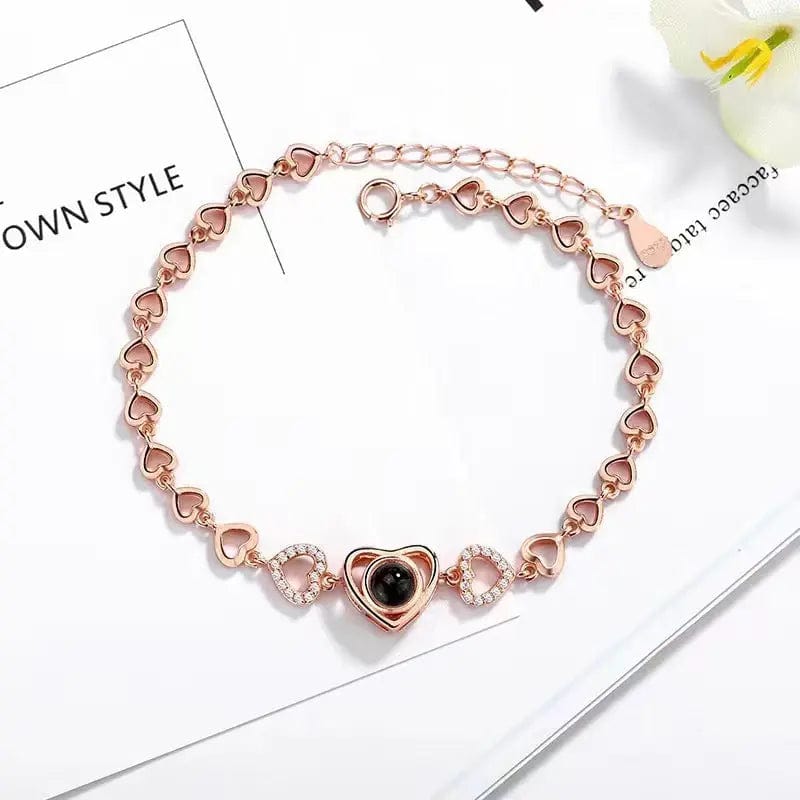 Heart Zircon Hidden Photo Bracelet