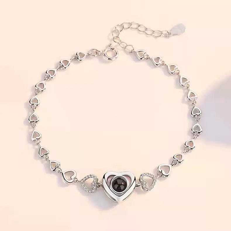 Heart Zircon Hidden Photo Bracelet
