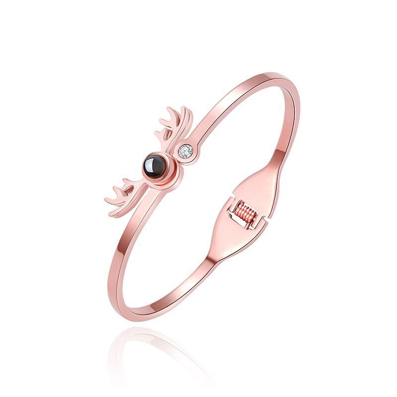 Photo Projection Adjustable Antler Shape Bracelet