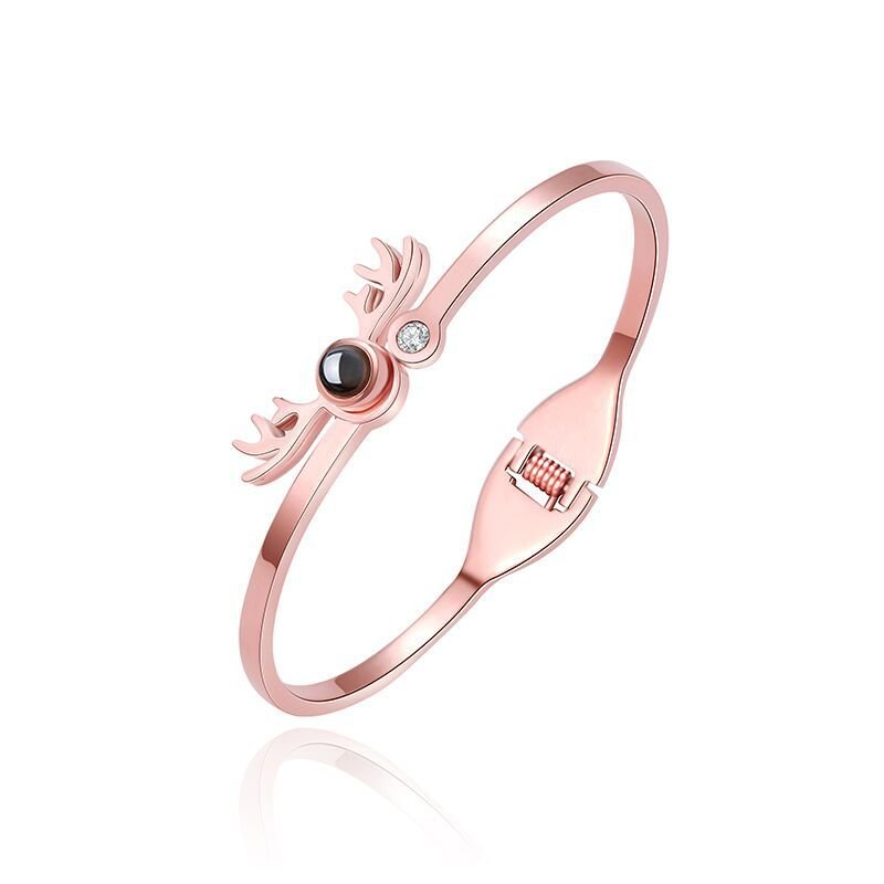 Photo Projection Adjustable Antler Shape Bracelet