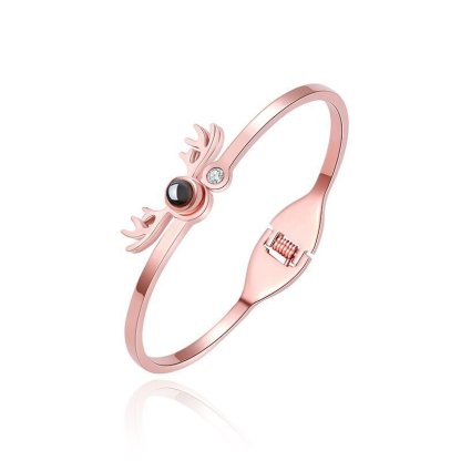 Photo Projection Adjustable Antler Shape Bracelet