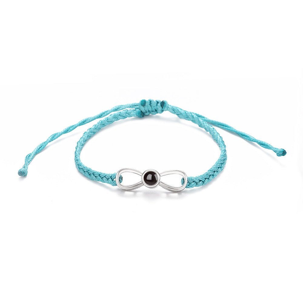 Photo Projection Braided Infinity Zircon Bracelet