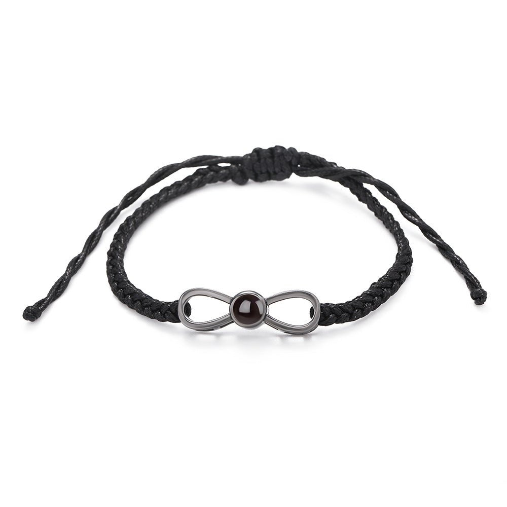 Photo Projection Braided Infinity Zircon Bracelet