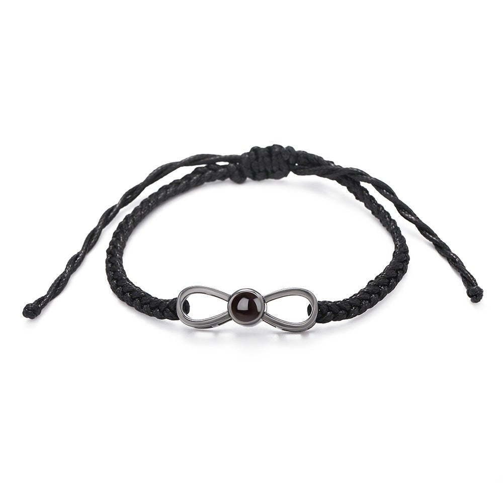 Photo Projection Braided Infinity Zircon Bracelet