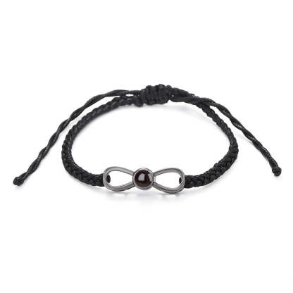Photo Projection Braided Infinity Zircon Bracelet