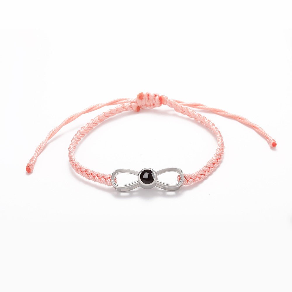 Photo Projection Braided Infinity Zircon Bracelet