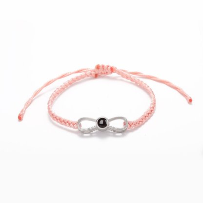 Photo Projection Braided Infinity Zircon Bracelet