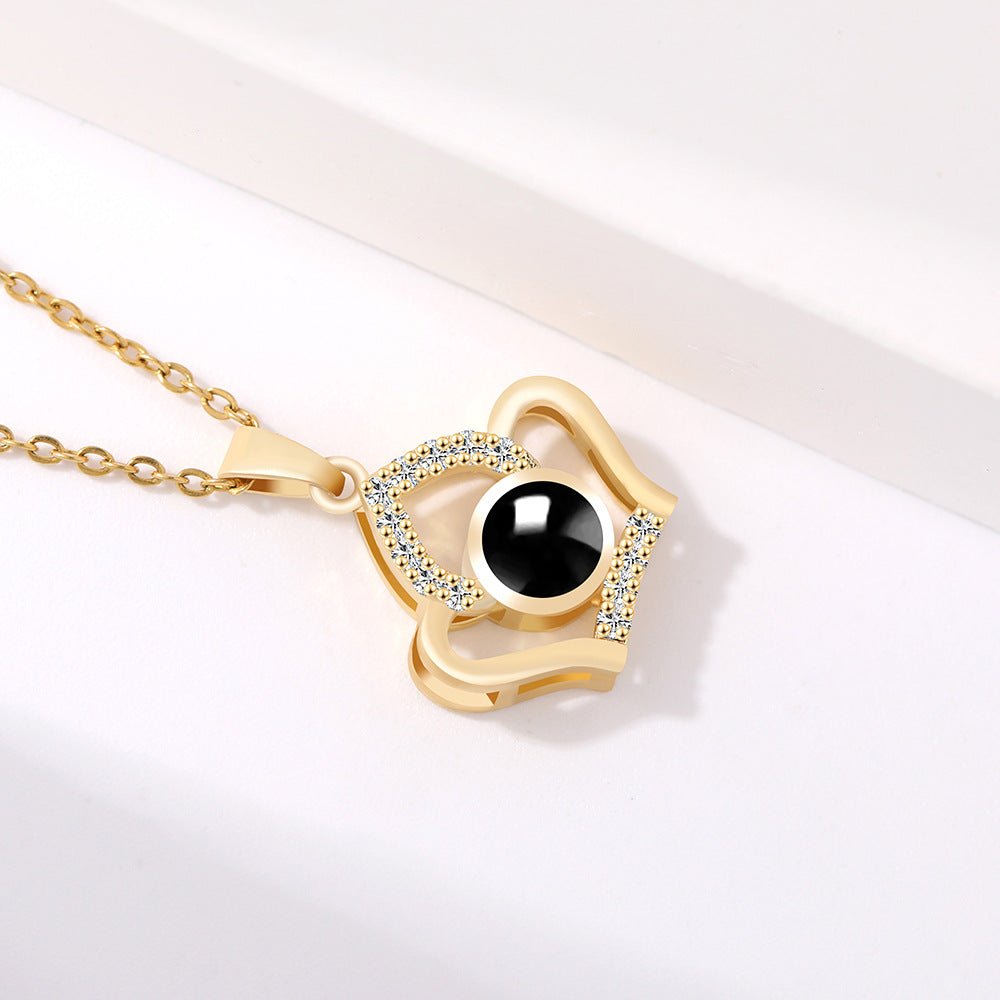 Embellished Imperial Crown Projection Necklace