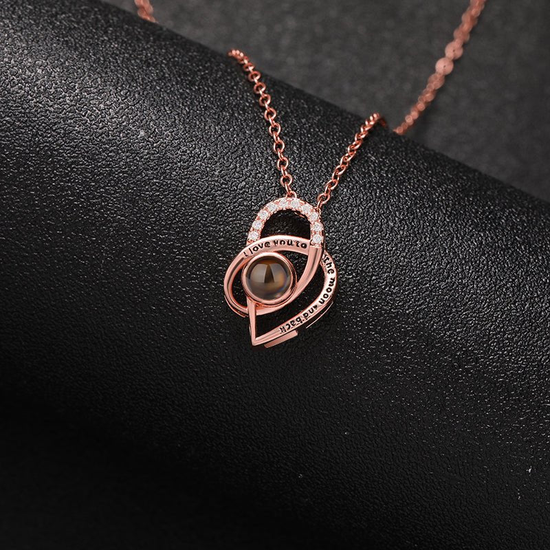 Infinite Love 925 Sterling Silver Projection Necklace
