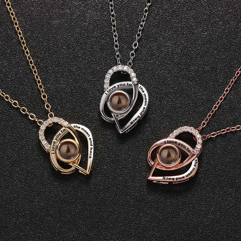 Infinite Love 925 Sterling Silver Projection Necklace