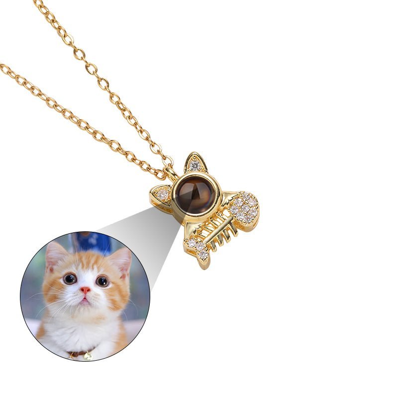 Kitty Catch 925 Sterling Silver Projection Necklace
