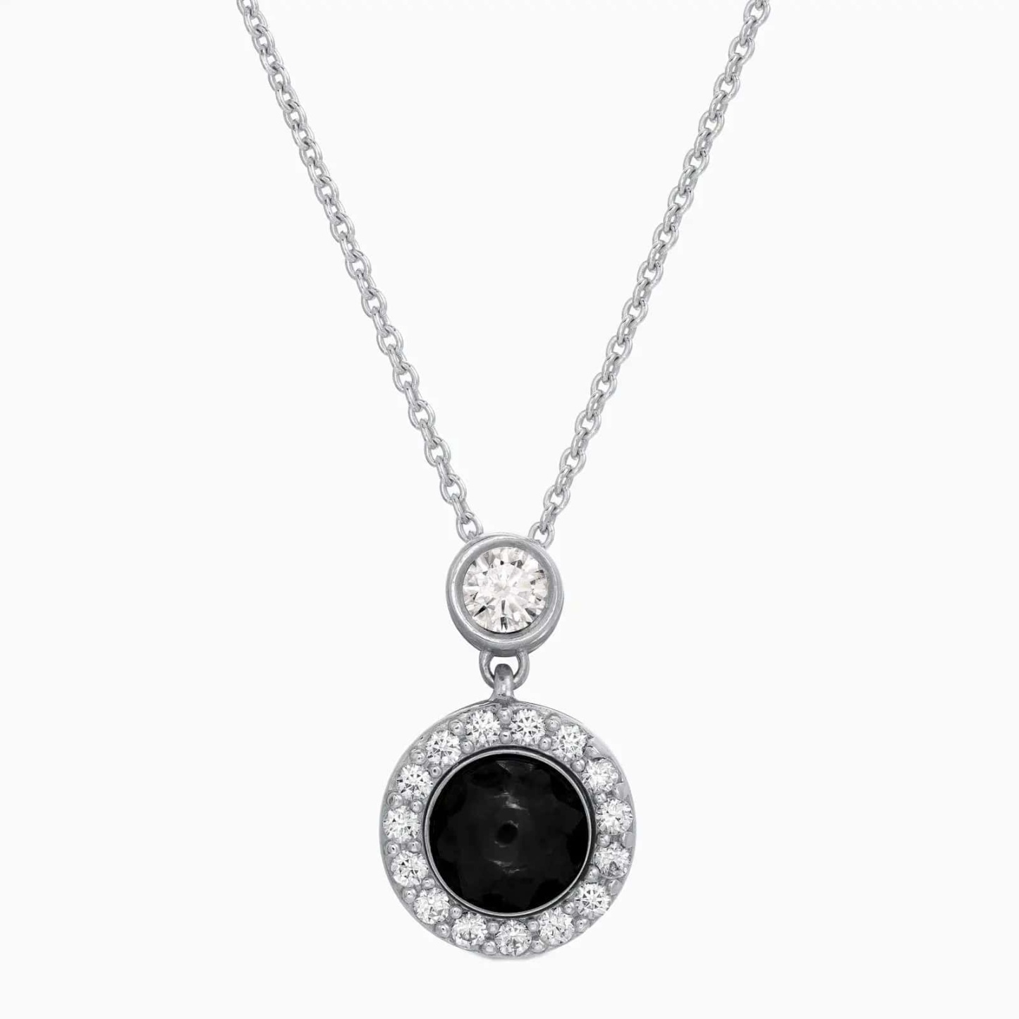 Mini Halo Diamond 925 Sterling Silver Photo Projection Necklace