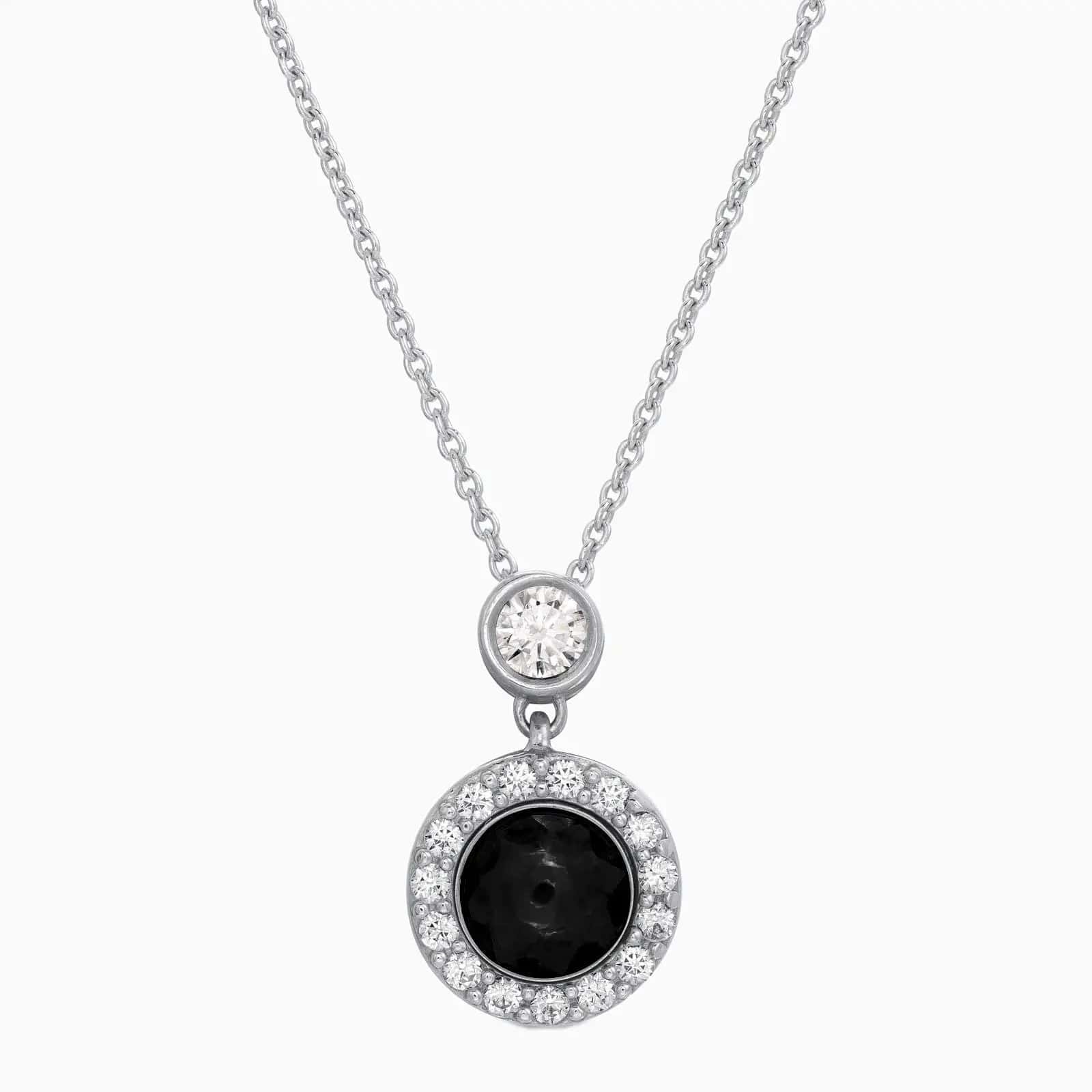 Mini Halo Diamond 925 Sterling Silver Photo Projection Necklace