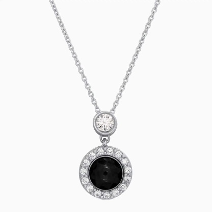 Mini Halo Diamond 925 Sterling Silver Photo Projection Necklace