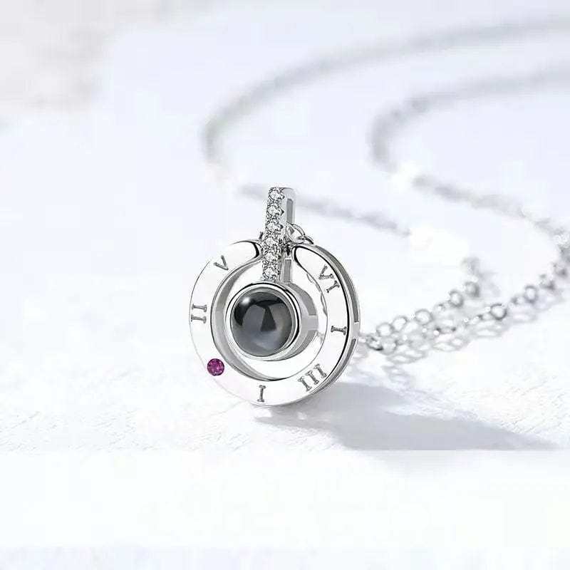 Custom Minimalist Roman Numerals 925 Sterling Silver Photo Projection