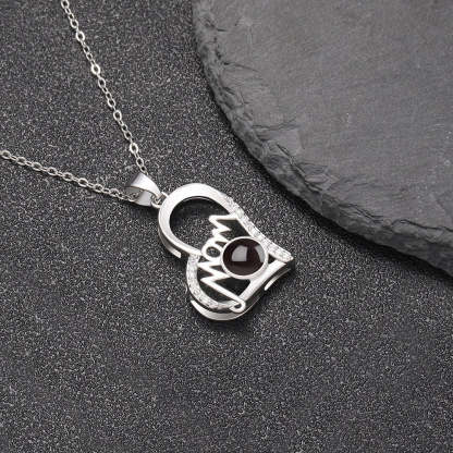 Mom 925 Sterling Silver Photo Projection Necklace