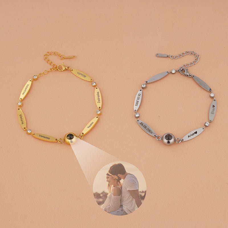Names Birthstone Hidden Photo Bracelet