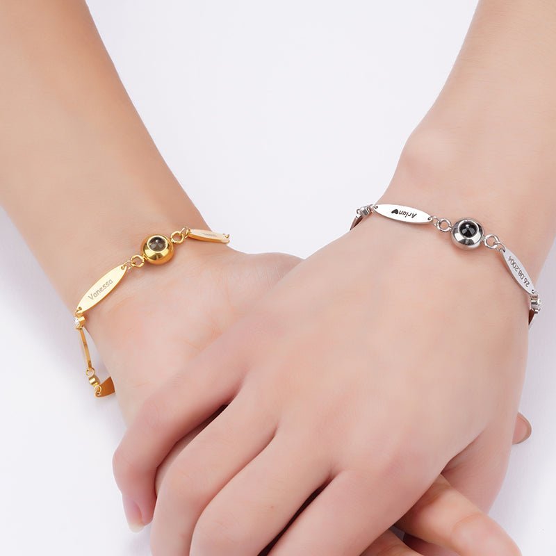 Names Birthstone Hidden Photo Bracelet