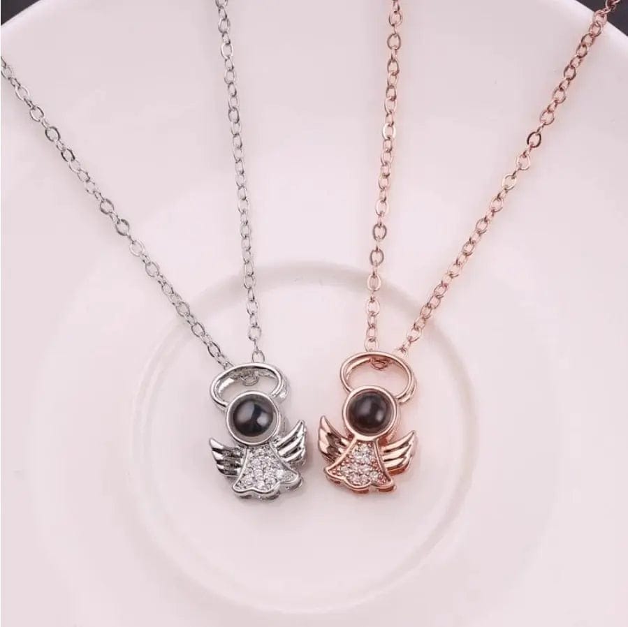 Angel 925 Sterling Silver Photo Projection Necklace