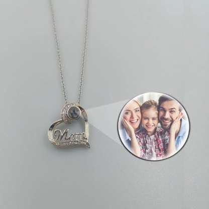 Heart Mom 925 Sterling Silver Photo Projection Necklace
