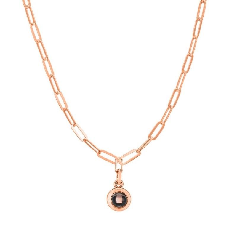 Paperclip 925 Sterling Silver Photo Projection Necklace