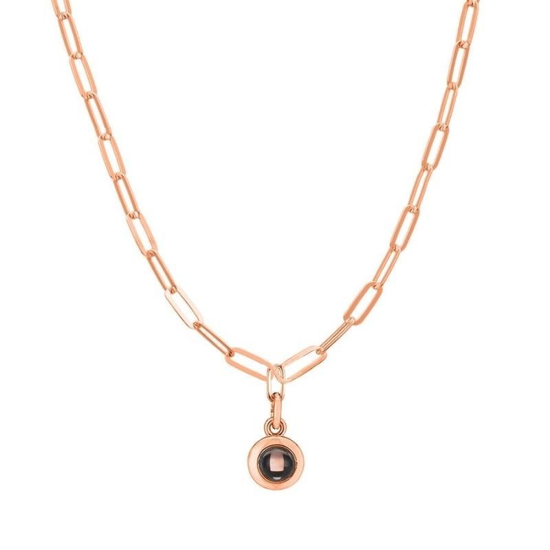 Paperclip 925 Sterling Silver Photo Projection Necklace