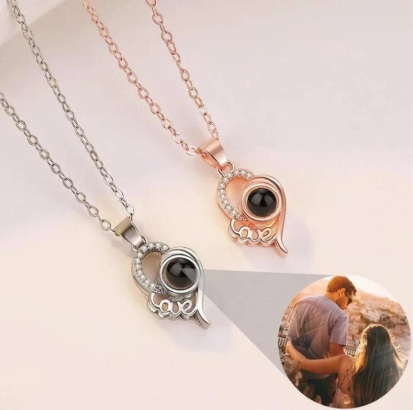 Love 925 Sterling Silver Projection Necklace