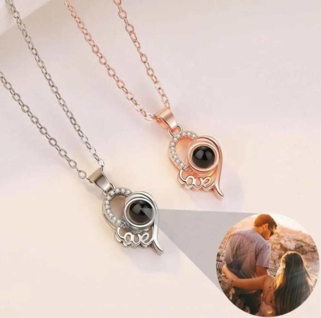 Love 925 Sterling Silver Projection Necklace
