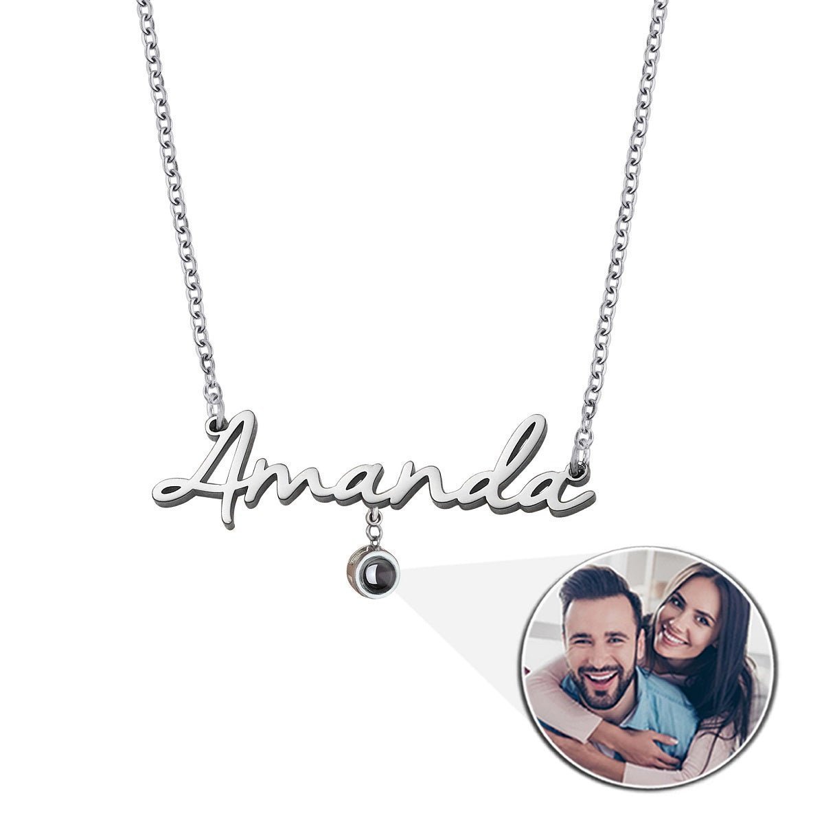 Name Zircon Gem Projection Necklace