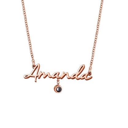 Name Zircon Gem Projection Necklace