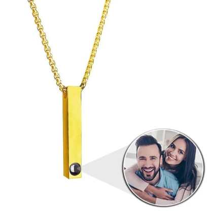 Rectangular Bar Projection Necklace