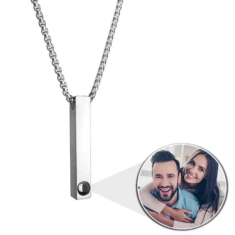 Rectangular Bar Projection Necklace