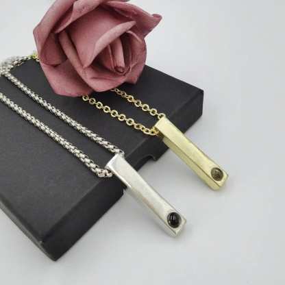 Rectangular Bar Projection Necklace