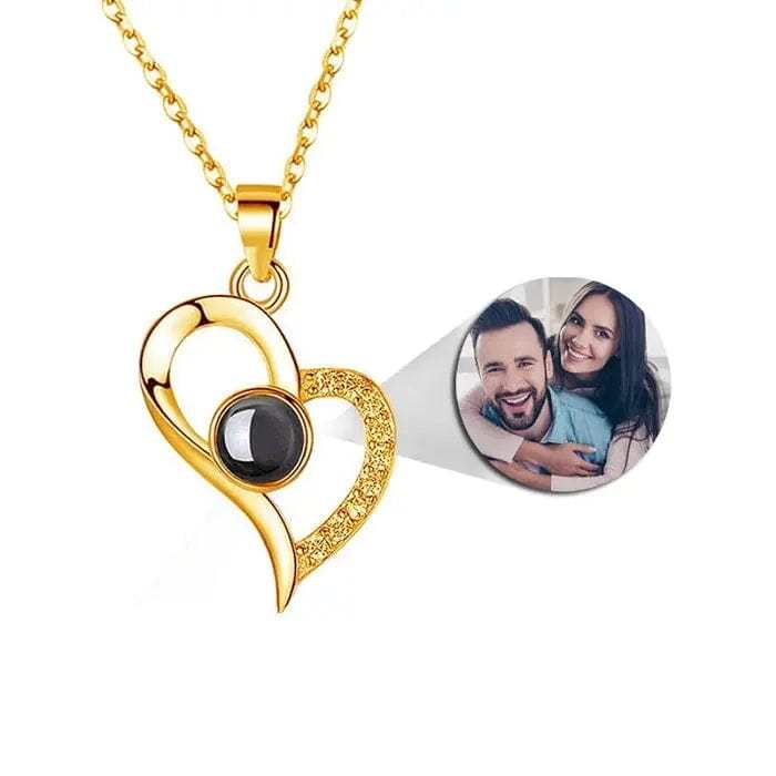 Heart Drop 925 Sterling Silver Photo Projection Necklace