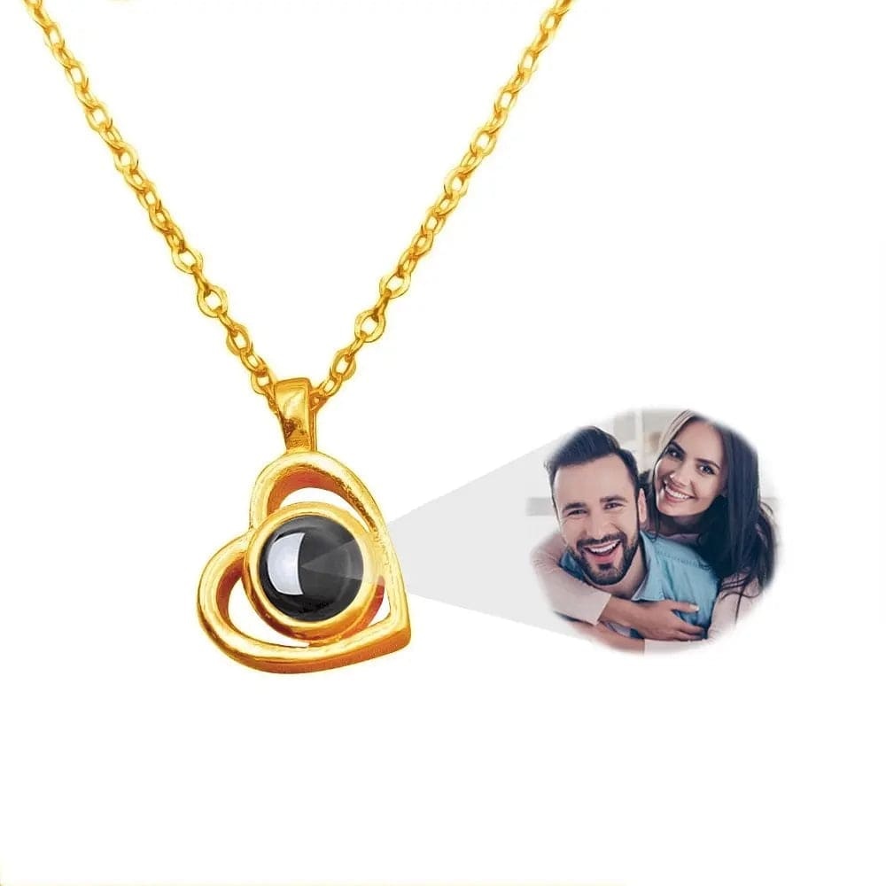 Personalized Heart 925 Sterling Silver Photo Projection Necklace