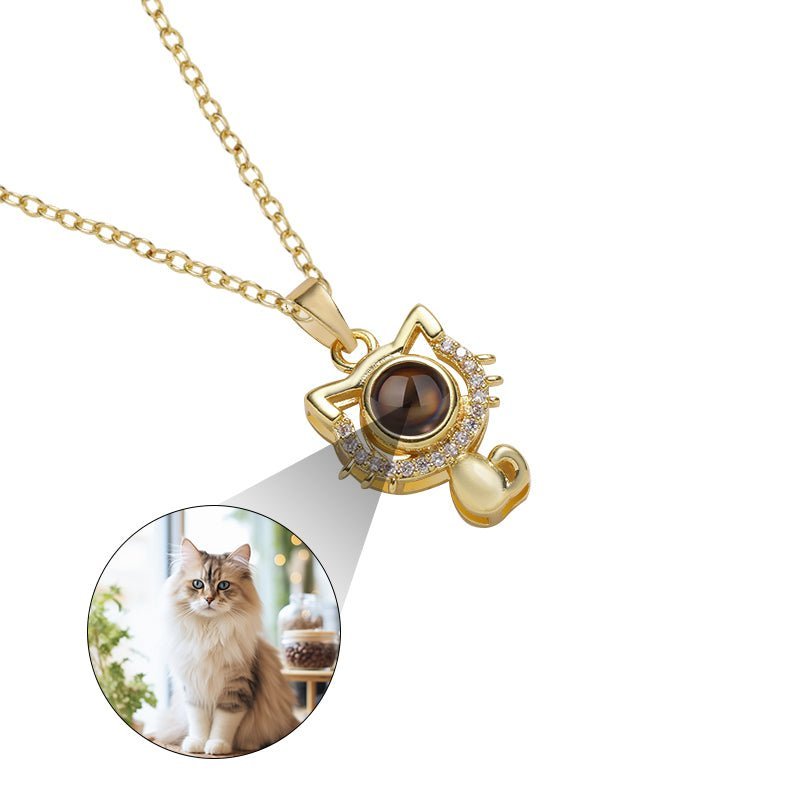 Purrfect Memories 925 Sterling Silver Projection Necklace