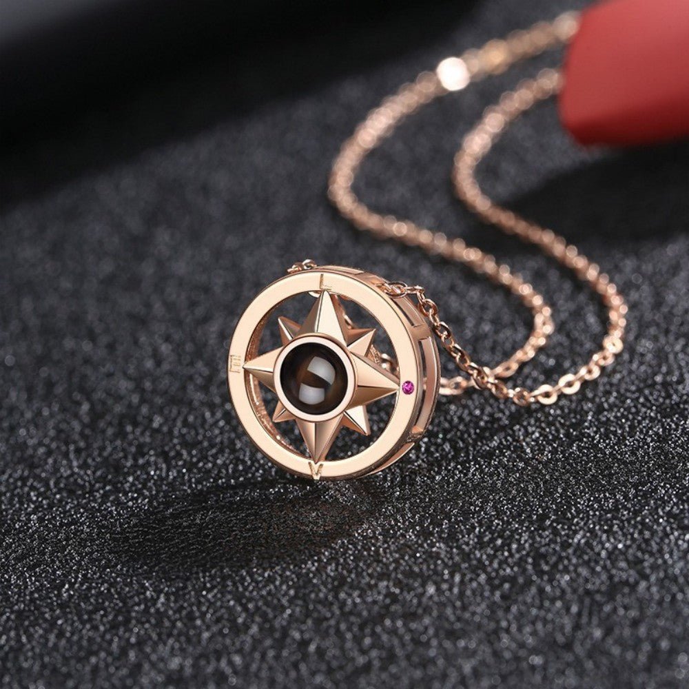 Solara 925 Sterling Silver Photo Projection Necklace