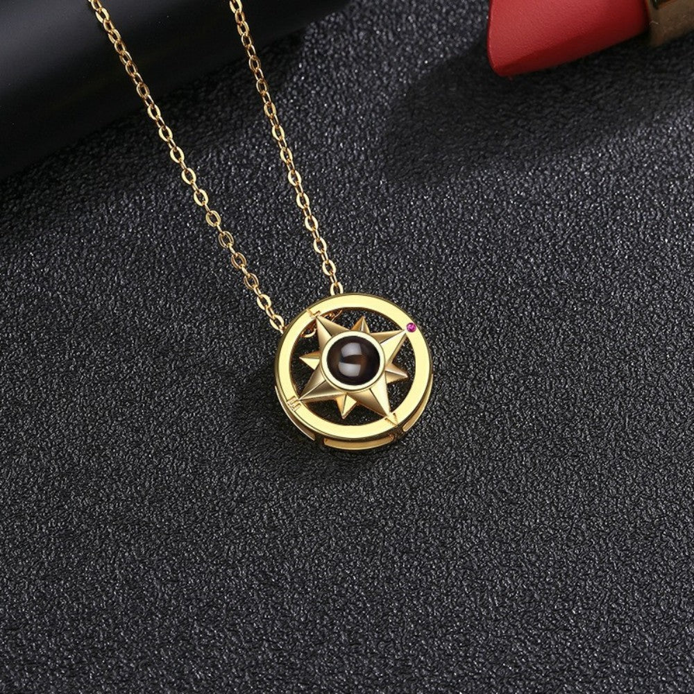 Solara 925 Sterling Silver Photo Projection Necklace