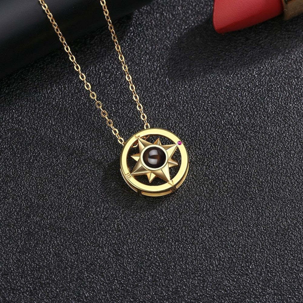 Solara 925 Sterling Silver Photo Projection Necklace